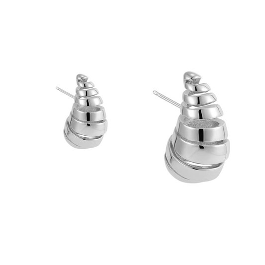 Aretes Gota Espiral Silver