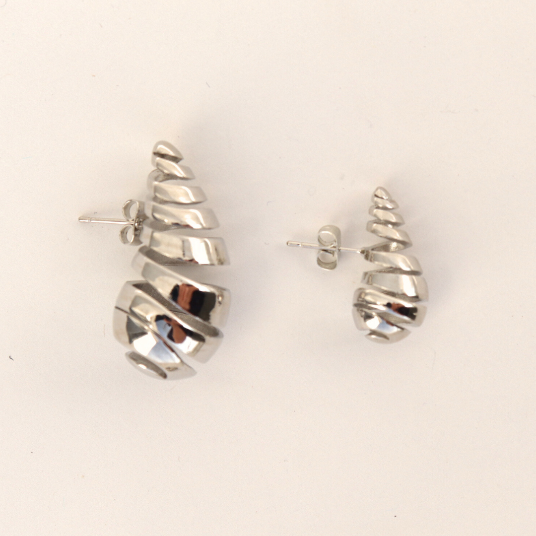 Aretes Gota Espiral Silver